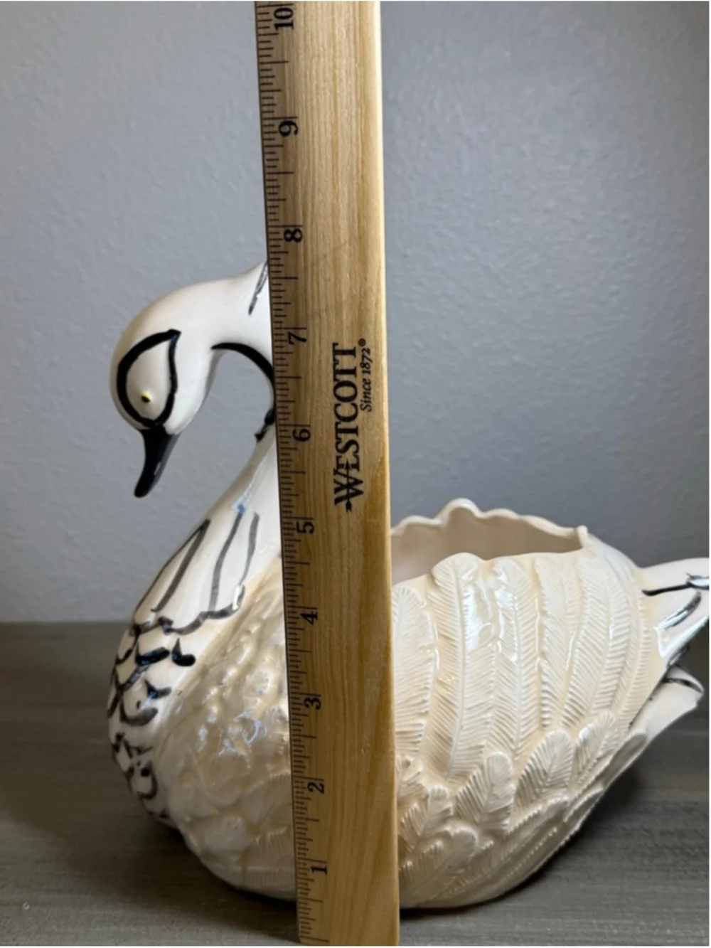 vintage ceramic swan planter trinket bowl